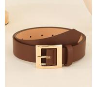 1 pièce Boucle de ceinture carrée géométrique miroir, imprimé léopard noir blanc rouge à la mode Y2K, accessoire de ceinture PU pour femmes grande taille, tenue décontracté pour l'automne/l'hiver, l'é