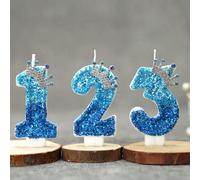 1 pièce Bougie numérique couronne, bougie d'anniversaire bleue paon créative, meilleur cadeau d'anniversaire quotidien, choix idéal pour maman, petite amie, cérémonie de remise des diplômes, mariage C