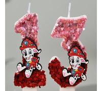 1 pièce Bougie numérique Ryder de Pat'Patrouille, bougie d'anniversaire créative scintillante pour décoration de gâteau et diverses décorations de fête 7,5,9,2,3,4,6,8,1,0ABS