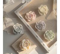 1 pièce Bougie parfumée à la poire anglaise et au freesia en forme de pivoine faite à la main, convient pour la décoration de la pièce, la table, les fêtes, les cadeaux d'Halloween, de Noël, de la fêt