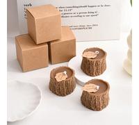 1 pièce Bougie parfumée en forme de souche d'arbre de forêt, accessoire de boîte-cadeau de mariage, cadeau de fête, cadeau pour les amis, convient pour la décoration de la maison, la décoration de la
