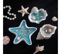 1 pièce Bougie parfumée en forme d'étoile de mer mignonne, bougie parfumée élégante en forme de coquillage, bougie parfumée à l'arôme de l'océan d'été, bougie de décoration de dîner romantique, décora