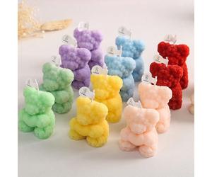 1 pièce Bougie parfumée en forme d'ours avec fleur de rose et cœur, convient comme faveur de mariage, déclaration, anniversaire, décoration de la maison, fête, décoration de table à manger, cadeau, dî