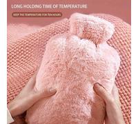 1 pièce Bouillotte remplie d'eau avec housse en fausse fourrure de lapin, compresse chaude pour filles, réchauffe-ventre, bouillotte, petite taille, remplissage d'eau portable, sac réchauffe-mains, ri
