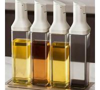 1 pièce Bouteille de distributeur d'huile d'olive de 500 ml pour la cuisine, distributeur de vinaigre à basculement automatique, distributeur de sauce soja étanche, bonbonne en verre, distributeur de 