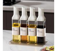 1 pièce Bouteille de distributeur d'huile d'olive de 500 ml pour la cuisine, distributeur de vinaigre à basculement automatique, distributeur de sauce soja étanche, bonbonne en verre, distributeur de 