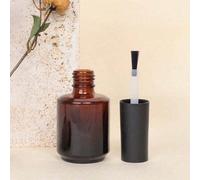 1 pièce Bouteille de vernis à ongles rond transparent de 15 ml, rechargeables, de couleur marron, bouteille de vernis à ongles noire, bouteille vide pour vernis à ongles et gel, idéal pour la rentrée