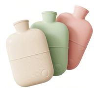 1 pièce Bouteille d'eau chaude anti-fuite, convient pour soulager les douleurs au cou et aux épaules et garder les mains et les pieds au chaud, disponible en vert, beige et rose en 3 tailles (petit, m