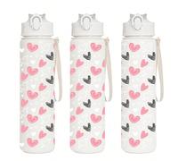 1 pièce Bouteille d'eau de sport de 750 ml/26 oz avec design imprimé en 3D en forme de cœur, 5 options de couleurs, poignée portable, compacte, convient pour l'extérieur, les voyages, le camping, l'éc