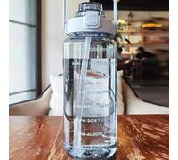 1 pièce Bouteille d'eau rose en PC de grande capacité de 750 ml à 2 L, gourde portable de sport et de remise en forme avec paille, convient pour la maison et les déplacements extérieurs 2000ml,750mlBl