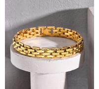 1 pièce Bracelet à chaîne large en acier inoxydable doré vintage, accessoire de style de rue pour le trajet quotidien des hommes, largeur 8,7 mm, largeur 11 mm 18 cm de long,21 cm de long,19 cm de lon