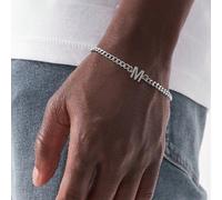 1 pièce Bracelet chaîne en acier inoxydable avec lettre classique pour homme L,M,S,H,A,T,O,X,B,C,D,E,F,G,I,J,K,N,P,Q,R,U,V,W,Y,ZAcier inoxydable