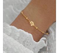 1 pièce Bracelet classique minimaliste en acier inoxydable avec perles des 12 signes du zodiaque, couleur or, pour femmes Bélier,Taureau,Gémeau,Cancer,Lion,Vierge,Balance,Scorpion,Sagittaire,Capricorn