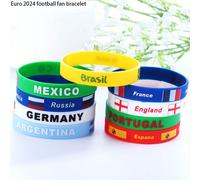 1 pièce Bracelet commémoratif de fan de la coupe d'Europe 2024 pour la France, l'Argentine, le Brésil et d'autres pays Espagne,Angleterre,France,Allemagne,le Portugal,Argentine,Canada,Brésil,Mexique,U