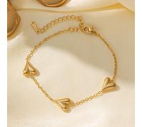 1 pièce Bracelet cœur en acier inoxydable doré rétro d'été, convient pour la plage, le quotidien et comme bijou assorti. Cadeau pour la fête des mères, États-Unis, sans boîte-cadeau pour la Saint-Vale