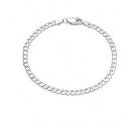 1 Pièce Bracelet De Chaîne En Argent Sterling 925 Véritable Unique, Design De Chaîne De Lien Coupé En Diamant Magnifique, Le Meilleur Cadeau Pour Le Jour De L'anniversaire 16,5 cm,18cm,19cm,20cm,21,5