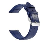 1 pièce - Bracelet de montre en cuir véritable grainé, 20 mm, compatible Garmin(Blue Silver)