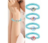 1 pièce Bracelet de perles de la famille et des amis de Blueys, bande de poignet kawaii, accessoire décoratif pour fête. Collection de cadeaux mignons de Bluey, Bingo, Chien, Coco, Rusty, Muffin Style