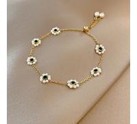 1 pièce Bracelet de perles de zircone émeraude à la mode, design unique minimaliste (2 styles envoyés au hasard) Taille UniqueAlliage de zinc