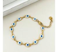 1 pièce Bracelet de tennis à l'œil bleu marine vintage simple et élégant en acier inoxydable, cadeau pour les sorties, les fêtes, les célébrations et le port quotidien pour les femmes Taille UniqueAci
