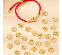 1 pièce Bracelet élégant minimaliste à la mode en acier inoxydable doré avec pendentif 26 lettres, bracelet avec lettre initiale, cadeau idéal pour les petites amies et les meilleures amies, mettant e