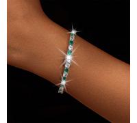 1 pièce Bracelet en argent sterling 925 simple et avec cubique zircone, style géométrique carré type tennis pour femmes, polyvalent pour le port quotidien, les fêtes et les jours fériés Argent sterlin