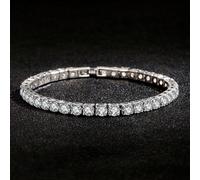 1 pièce Bracelet en argent sterling S925 Tennis Zirconium Femmes Mode Simple Bague de Fiançailles Mariage Charme Bijoux 4mm 16-23cm 19 cm,18 cm,20 cm,16 cm,17 cm,21 cm,22 cm,23 cmZirconium cubique