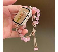 1 pièce Bracelet en métal avec pierre œil de chat rose compatible avec les séries 38/40/41/44/45/49/42/46mm 11/SE3/Ultra3/Ultra/SE/SE2/10/9/8/7/6/5/4/3/2/1 pour femmes 38mm/40mm/41mm,42mm/44mm/45mm/49