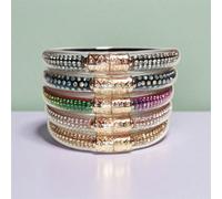 1 pièce Bracelet épais de 9 mm, 3 rangées de strass scintillants, bracelet en gel de cristal brillant, accessoire de poignet pour femmes, cadeau pour la réunion d'amis Polychlorures de vinyle