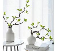 1 pièce Branche de figuier artificielle réaliste, verte, en plastique, convenant à toutes les saisons, applicable à diverses pièces, convenant pour la Fête des Mères/la remise des diplômes/la Fête des