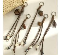 1 pièce breloque de sac bohème vintage avec perles et franges, motif de pomme de pin, noix de pin, fruit du serpent, fruit étoile, fruit du dragon, pendentif de sac rétro Pomme de pin,Grosse noix de g