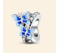 1 pièce - Breloque ronde en perle d'œil du diable en argent à la mode - Pour femmes - Bijouterie DIY et décoration de tenue quotidienne - Cadeau pour maman, 10.9*6.7mm, Argent, Pas de pierre précieuse