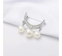1 pièce Broche perle sangle fixe breloque épingle de sûreté pour femme pull robe vêtement petite broche cardigan clip chaîne revers décolleté bijoux