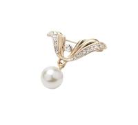 1 pièce Broche perle sangle fixe breloque épingle de sûreté pour femme pull robe vêtement petite broche cardigan clip chaîne revers décolleté bijoux