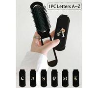 1 pièce Brosse à cheveux et miroir de maquillage pliables 2-en-1 - Brosse de massage du cuir chevelu compacte et portable avec miroir de voyage pliable, outil de beauté idéal pour les femmes en déplac