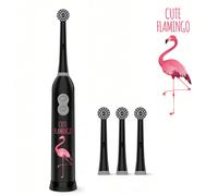 1 pièce Brosse à dents électrique rotative, 4 pièces Têtes de brosse, 2 pièces Piles AAA, Brosse à dents électrique à motif animal mignon, Brosse à dents électrique intelligente alimentée par batterie