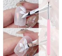 1 pièce Brosse à ongles rose Magique 3D Pinceau de peinture dégradé Crayon à dessin pour la manucure, outils en acrylique pour dessiner des fleurs et des pointes d'ongles 2Polyamide