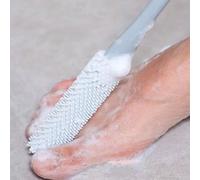 1 pièce Brosse à pieds à poils souples pour nettoyer l'espace entre les orteils, élimine la peau morte et les callosités beige clair, gommage exfoliant, outil essentiel pour les soins des pieds, bross
