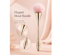 1 pièce Brosse à poussière d'ongles en faux grain de bois rose pêche, convient pour les ongles, le blush, la poudre libre et le maquillage, outil idéal pour les ongles acryliques, brosse à poudre d'on