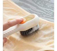 1 pièce Brosse de distribution de liquide multifonctionnelle blanche pour la lessive, la maison, le dortoir, le lavage et le nettoyage des chaussures, type pression ajoutant automatiquement du liquide