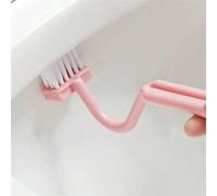 1 pièce Brosse de toilette en forme de V sans angle mort : Brosse de toilette en forme de V, petite brosse de toilette, outil de nettoyage de toilette, peut être tournée pour s'adapter aux toilettes i