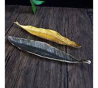 1 pièce Brûleur d'encens élégant en feuille de Bodhi - Mini support d'encens, finition métallique, convient pour la méditation, le yoga, la décoration de la maison - Utilisation intérieure et extérieu