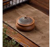 1 pièce Brûleur d'encens en bois de santal, design de couvercle Yin Yang, couvercle rayé, plusieurs styles disponibles, support d'encens pour cérémonie du thé zen, décoration intérieure en bois, style
