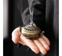 1 pièce Brûleur d'encens en laiton, support d'encens de style népalais | Métal | Support à encens | Convient pour les petits cônes d'encens, les petites assiettes à encens, le yoga, la méditation, la 