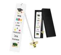 1 Pièce Cadeau Maîtresse d'École Marque Page avec Boîte Merci Maitresse Signet pour Remerciement Enseignant Fin d'année Scolaire Graduation