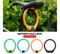 1 pièce Cadenas à câble circulaire à code pour vélo de montagne, cadenas de boucle mini portable antivol pour vélo de route/vélo de montagne noir,bleu,couleur orange,vertAcier inoxydable
