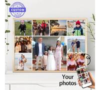1 pièce Cadre photo collage personnalisé, affiche sur canevas, remplacement d'album photo, téléchargez vos photos de famille/couples/musique/parents/jeunes, etc., décoration d'intérieur moderne et sim