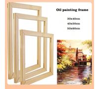 1 pièce Cadre photo en bois artisanal original, style décoratif artistique, avec un dos en canevas épaisse. Convient pour les peintures à l'huile et la décoration murale. Idéal pour la maison, le salo