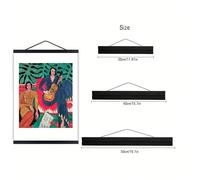 1 pièce Cadre photo magnétique en bois, pince à affiche, cadre de suspension magnétique pour canevas, photo, rouleau Noir 20 pouces/50 cm,Teck16 pouces/40 cm,Teck12 pouces/30 cm,Pin 20 pouces/50 cm,No