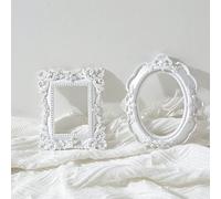 1 pièce Cadre photo miniature de style victorien vintage en résine blanche, décoration élégante pour la photographie vingt-quatre#,dix#,vingt-deux#,11#,vingt-trois#ABS